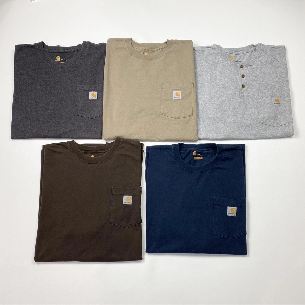 Lot of 5 Men’s Carhartt Short Sleeve Pocket T-Shirts Size XL/2XL/3XL